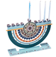 Dorit Judaica Arc Chanukah Menorah, Colorful Pomegranates - For Candles