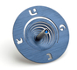 Adi Sidler Spiral Coil Chanukah Dreidel Brushed Aluminum - Blue