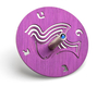 Adi Sidler Brushed Aluminum Chanukah Dreidel, Dove of Peace - Purple