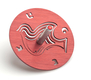 Adi Sidler Brushed Aluminum Chanukah Dreidel, Dove of Peace - Red