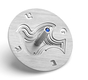Adi Sidler Brushed Aluminum Chanukah Dreidel, Dove of Peace - Silver