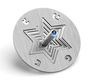 Adi Sidler Anodized Aluminum Chanukah Dreidel and Stand, Star of David - Gray