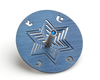 Adi Sidler Anodized Aluminum Chanukah Dreidel and Stand, Star of David - Blue