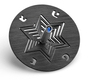 Adi Sidler Anodized Aluminum Chanukah Dreidel and Stand, Star of David - Black