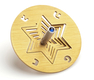 Adi Sidler Aluminum Chanukah Dreidel and Stand, Star of David - Gold