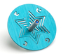 Adi Sidler Chanukah Dreidel and Stand, Star of David - Turquoise