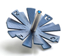 Adi Sidler Brushed Aluminum Chanukah Dreidel, Flying Petals Design - Blue