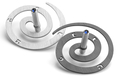 Adi Sidler Double Spiral Chanukah Dreidel, Brushed Aluminum - Gray and Silver