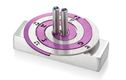Adi Sidler Double Spiral Chanukah Dreidel Brushed Aluminum - Purple and Silver