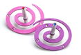 Adi Sidler Double Spiral Chanukah Dreidel Brushed Aluminum - Purple and Pink