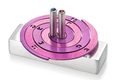 Adi Sidler Double Spiral Chanukah Dreidel Brushed Aluminum - Purple and Pink