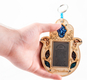 Wood Hamsa Wall Russian Home Blessing - Jerusalem with Semi-Precious Stones