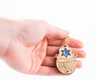 Wood Jerusalem Keychain with Semi Precious Stones - Star of David and Kotel