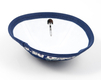 Blue Cloth Kippah with Attached Clip and Embroidered Jerusalem Design