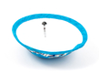 Turquoise Cloth Kippah with Attached Clip and Embroidered Jerusalem Design