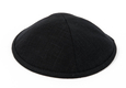 Black-Gray Linen Kippah with Light Checkered Design  Hidden Clip Inside