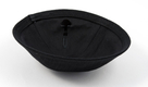 Black-Gray Linen Kippah with Light Checkered Design  Hidden Clip Inside