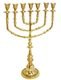 7 Branch Menorah Decorative - Gold Colored Brass 15