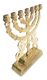 Seven Branch Menorah in Decorative Gold Colored Brass, Prancing Lions  9