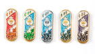 Set of Five Car Mezuzahs in Gift Box - Jerusalem and Menorah Design