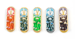 Set of Five Car Mezuzahs in Gift Box - Jerusalem and Crown Design