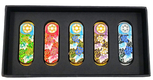 Set of Five Car Mezuzahs in Gift Box - Grapevine and Star of David Design