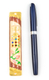 Rounded Mezuzah Case with Breastplate and Menorah Design - Off White & Burgundy