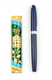 Rounded Mezuzah Case with Gleaming Breastplate and Menorah - Teal and Gold