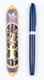 Rounded Mezuzah Case with Gleaming Tree of Life - Purple and Gold