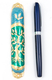 Rounded Mezuzah Case with Gleaming Tree of Life, Gold and Green - 5.3 Inches