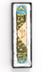 Rounded Mezuzah Case with Gleaming Jerusalem Images - Green, Blue and Cream