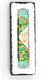 Rounded Mezuzah Case with Gleaming Jerusalem Images - Green, Gold and Off White