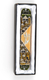Rounded Mezuzah Case with Gleaming Jerusalem Images - Brown