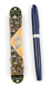 Rounded Mezuzah Case with Gleaming Jerusalem Images - Brown