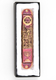 Rounded Mezuzah Case with Jerusalem, Menorah and Star of David - Purple