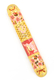 Rounded Mezuzah Case with Dove of Peace and Flowers - Pink, Red and Gold