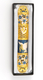Rounded Mezuzah Case with Gleaming Peace Dove and Flowers - Gold and Turquoise