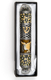 Brown and Gold Enamel Rounded Mezuzah Case - Dove of Peace
