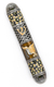 Brown and Gold Enamel Rounded Mezuzah Case - Dove of Peace