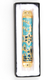 Rounded Mezuzah Case with Star of David and Jerusalem Design - Gold and Blue