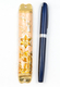 Rounded Mezuzah Case with Star of David and Jerusalem Images - Cream and Gold