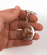 Silver Key Chain with Swivel Center - Decorative Gold and Silver Menorah