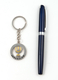 Silver Key Chain with Swivel Center - Decorative Gold and Silver Menorah