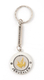 Silver Key Chain with Swivel Center - Gold Peace Dove and Menorah