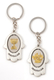 Silver Hamsa Key Chain with Swivel Center - Gold Menorah and Jerusalem Images