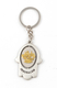 Silver Hamsa Key Chain with Swivel Center - Gold Menorah and Jerusalem Images