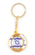 Gold Key Chain with Swivel Center, Blue and White Flag of Israel
