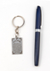 Dog Tag Key Ring, Framed Travelers Prayer in Hebrew - Stainless Steel