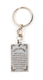 Dog Tag Key Ring, Framed Travelers Prayer in Hebrew - Stainless Steel