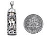 Mezuzah Necklace Pendant in Sterling Silver with Cut Out Chai